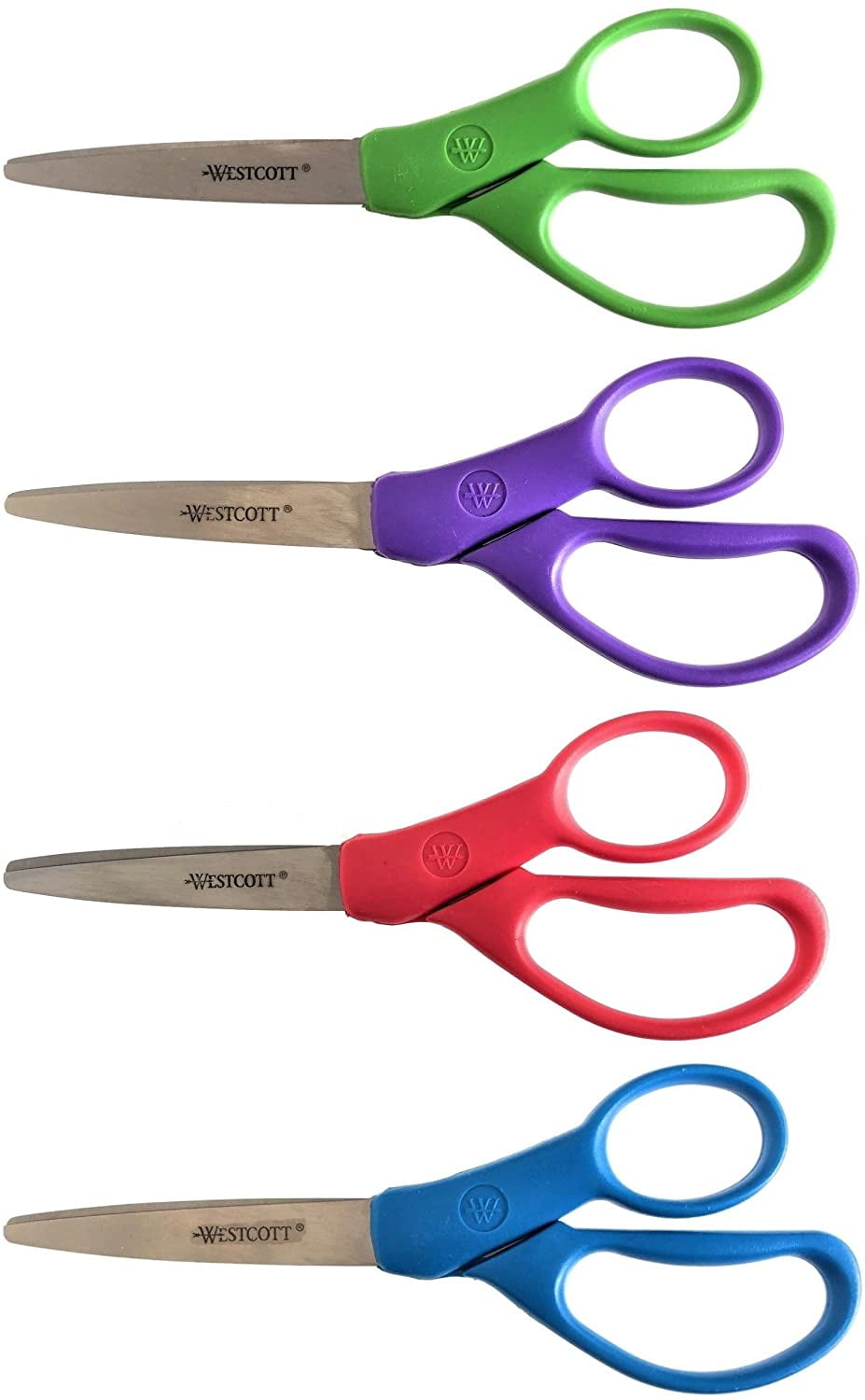 Westcott Titanium Bonded 7inch Scissor Straight Handle. (4 Pack Blue