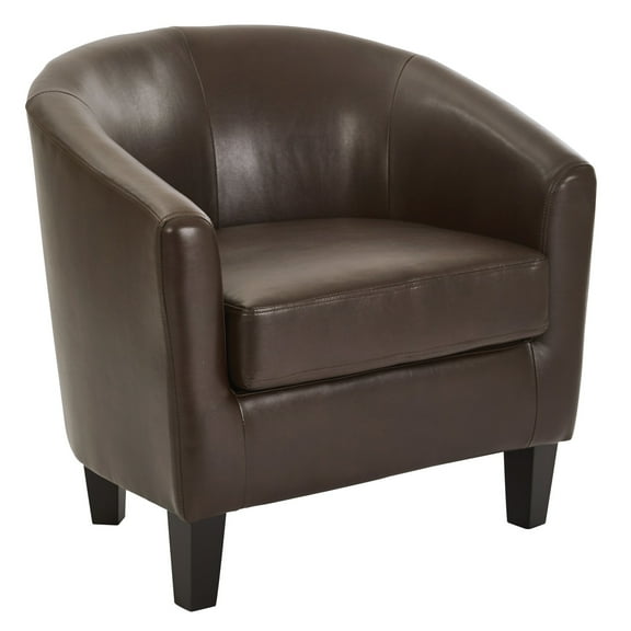 OSP Home Furnishings Ethan Fabric Tub Chair with Dark Espresso Wood Legs