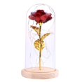 thumbnail image 3 of Rose In Glass Dome Wooden Base Led Flower Lamps Glass Dome with LED Red, 3 of 9