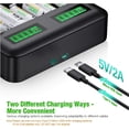 thumbnail image 3 of Cargador de batería recargable - Cargador de batería de 8 bahías AA AAA C D para baterías recargables con puerto USB 2A, entrada tipo C, cargador de batería rápido, 3 of 5