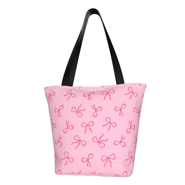 Balery Pink Bows Bolsa de Hombro con Diseño, Bolsa Grande y Duradera, Bolsa Versátil para Compras