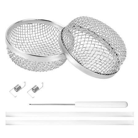 GUYUTING Stainless Steel RV Heater Vent Covers 2PCS for Camper Furnaces Silver Protect RV Environment Long Service Life Spring Hooks