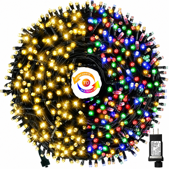 TTDEKGH Christmas String Lights 108ft 300led, Warm White & Multicolor Changing Twinkle Waterproof Outside & Indoor Smart Sparkle Decor Tree Outdoor