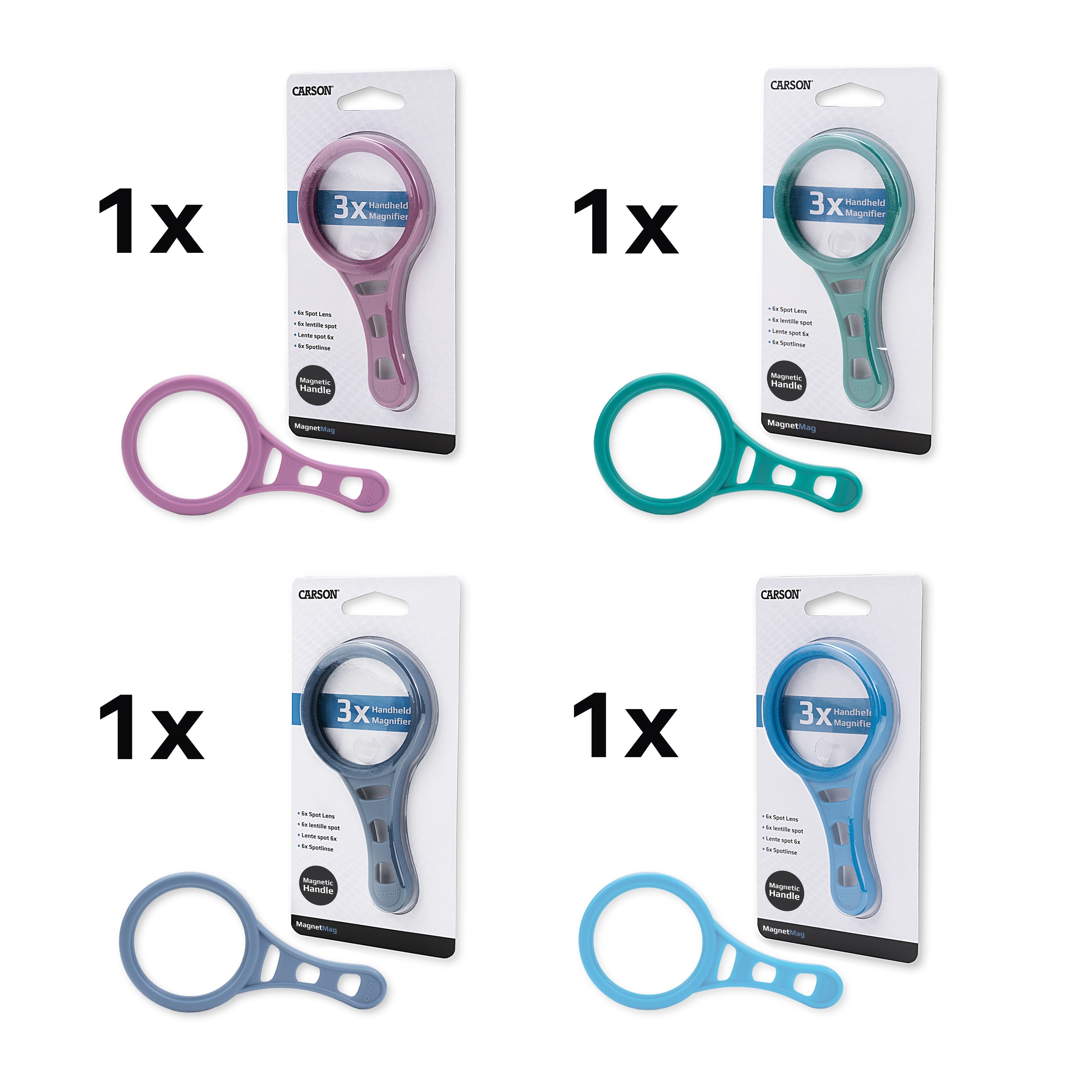 Carson MagnetMag Assorted 3x Magnification with 6x Spot Magnifying Lenses (DX-50AS)