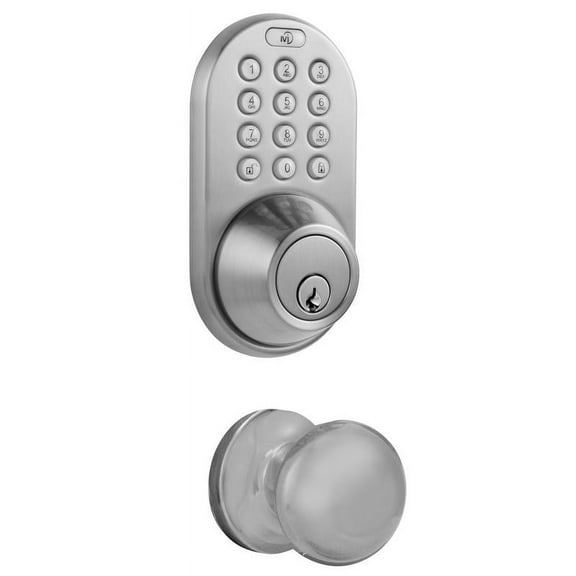 MiLocks Keyless Entry Deadbolt and Door Knob Lock Combo Pack with Electronic Digital Keypad Satin Nickle