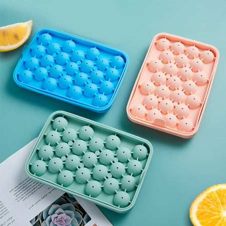 

Hexiuwan Ice Cube Tray DIY Food-grade Silicone 33 Grids Large Capacity Ice Tray Mold for Party