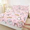 thumbnail image 3 of Feelyou Kawaii Cat Animal Twin Sheet Sets, Cute Cartoon Style Bedding, 3-Piece, 3 of 7