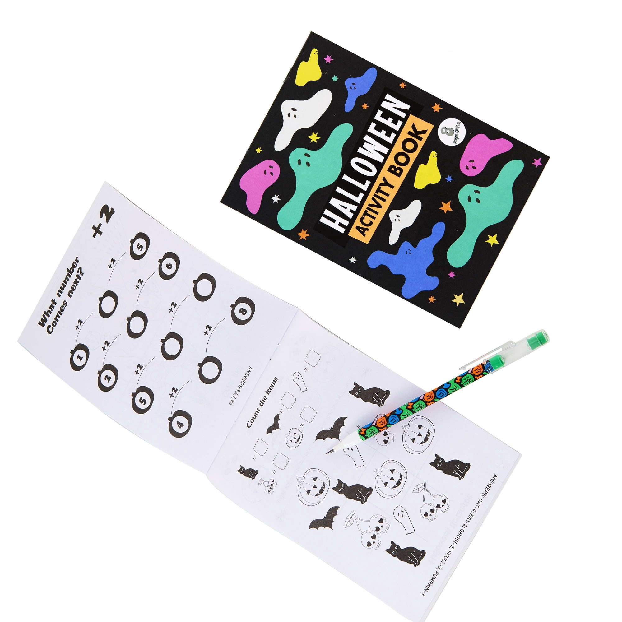 Activity Books with Push Pencils Party Favors, Multicolor, 12 Pieces, Halloween by Way To Celebrate