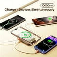 thumbnail image 4 of Hotpom Magnetic Power Bank, 10000mAh Portable Charger, with Foldable Wall Plug, Detachable Data Cable, Foldable Bracket, Outdoor Emergency Backup Battery, Compatible with iPhone, Samsung, Off-White, 4 of 8