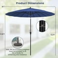 thumbnail image 3 of Costway 9 FT Patio Round Market Umbrella with Push Button Tilt, Crank Handle, Vented Top Navy, 3 of 10