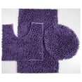 thumbnail image 2 of KeLiang 3-Piece Ultra-Soft Shiny Chenille Mixed Microfiber Bath Mats Set. Large Mat 19.5" x 31", Contour Mat 19.5" x 17.5", Lid 20" x 18" (Purple), 2 of 2