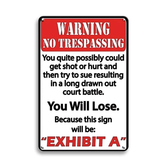 Warning No Trespassing Themed Wall Decor Plaque, 1 Count Hanging Decoration, Wall Art for Home Room Garden Porch Door Gate Man Cave Garage Bar Decor