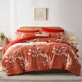 thumbnail image 2 of Davulos Floral Comforter Set Twin Size, 5 Pieces Bed in a Bag Burnt Orange Comforter Set with Sheet, Soft Microfiber Complete Bedding Sets for All Seasons, 2 of 7