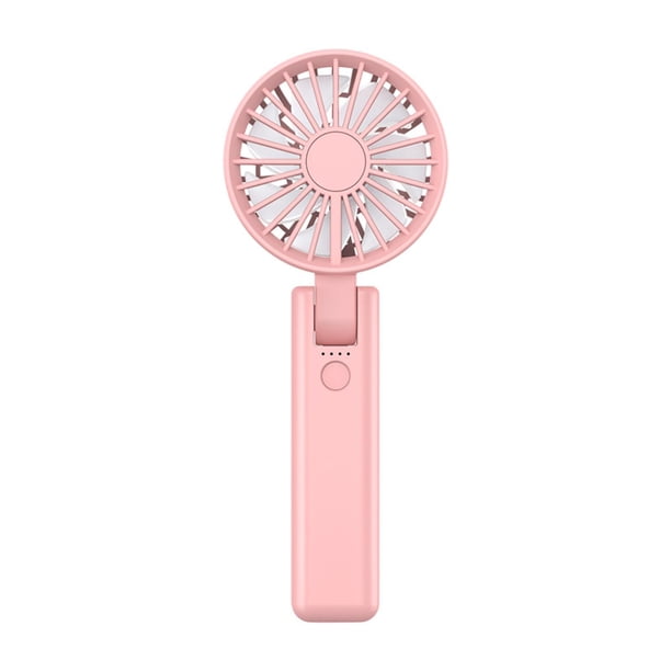 Ventilador plegable de mano Ventilador de escritorio USB Recargable Ligero Refrigeración personal Rosa