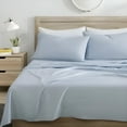thumbnail image 2 of Kindlier 100% Organic Cotton Sheet Set – Deep Pocket Bedding Set Queen, Sky Blue, 2 of 5