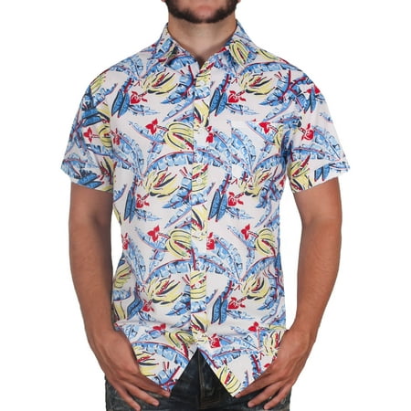 Cotton Hawaiian Shirt with Banana Leaves from Straight Faded - Walmart.com