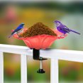 thumbnail image 2 of MXTPOV Open Bird Feeder Hanging, Red Bowl Bird Feeder for Railings, Clear Acrylic Bird Feeders for Outdoors, Hummingbird Feeder for Garden Patio Yard, Garden Decor, 2 of 4