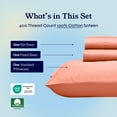 thumbnail image 4 of California Design Den Twin XL Sheets Set - 400 Thread Count Sheets, 100% Cotton Bed Sheets, Sateen Sheet Set, Cooling and Breathable 3 Piece Adult/Teen Bed Sheet Set - Bright Salmon, 4 of 8