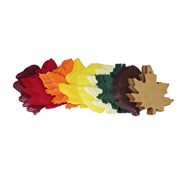SASABAXI Maple Leaf Shaped Kraft Paper Tags 180 Pcs for Holiday Mailing Labels and DIY Decorations