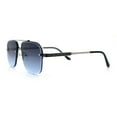 thumbnail image 6 of Mens Luxury Rimless Rectangle Mafia Metal Rim Racer Mob Sunglasses Silver - Navy, 6 of 8