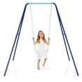thumbnail image 2 of Costway Columpio de Exterior para Niños Set Columpio en Hierro con Estructura Estable y Asiento con Picos de Tierra Azul 171 x 176 x 166 cm, 2 of 10