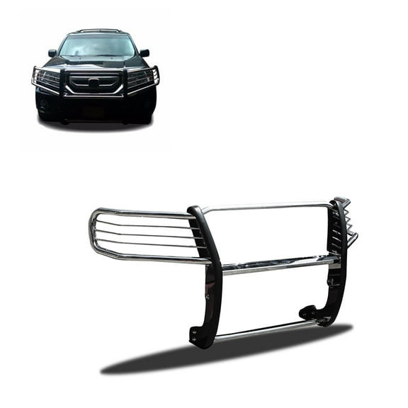 Black Horse Grille brush Bumper Guard Modular Stainless Steel Compatible with 2016-2022 Honda Pilot-17H151402MSS
