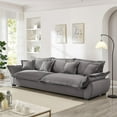 thumbnail image 3 of 125.98 Inch Sailing Design Modular Sectional Cloud Sofa with Storage, Modern Deep Seat Couch w/Throw Pillows & Removable Backrest for Living Room Bedroom Apartment,Grey, 3 of 8
