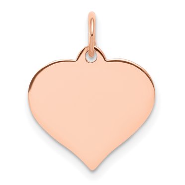 14k Rose Gold Heart Disc Charm