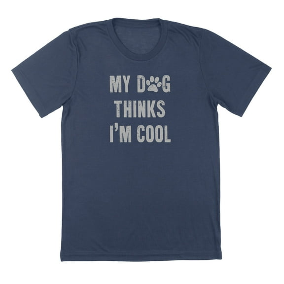 My Dog Thinks Im Cool Graphic Navy Mens Cotton T-Shirt