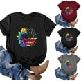 thumbnail image 2 of OAVQHLG3B 4th of July Clothes for Women American Flag Patriotic T-Shirts Women's Printed Casual Loose Round Neck Short Sleeve T-shirt Tops Blouse, 2 of 2