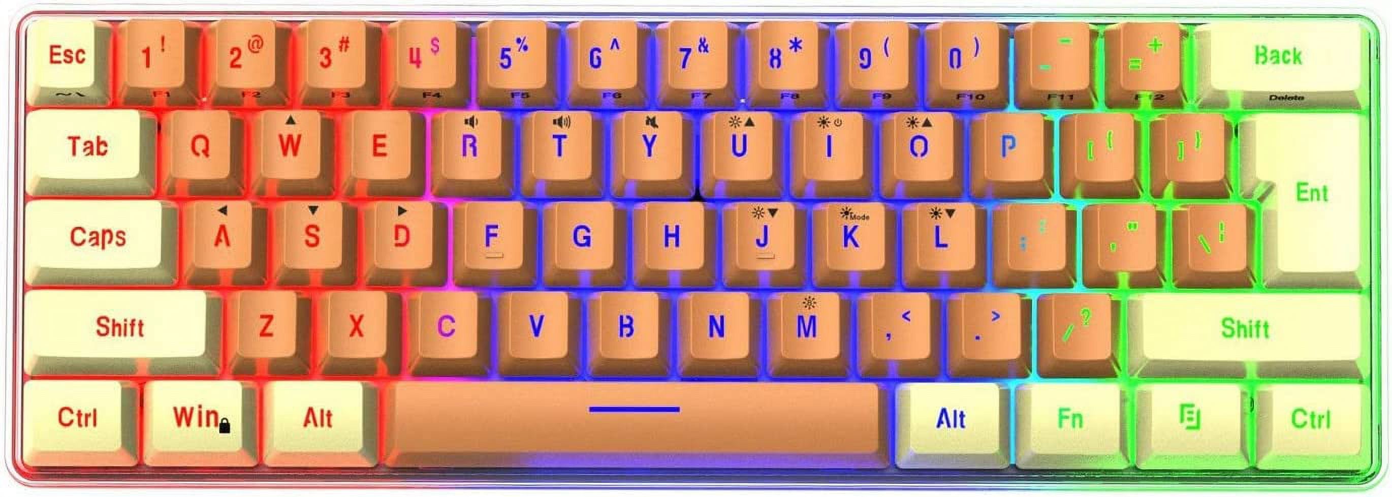 Illuminated Mechanical Gaming Keyboard Macaron Color, LED Keyboard, 61