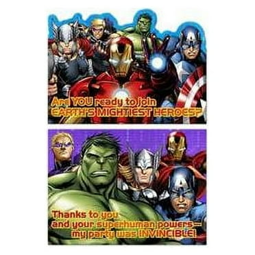 Avengers Invitations & Thank You (16 Pack) - Party Supplies