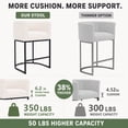 thumbnail image 5 of FANCROU 26" H Counter Height Bar Stools Set of 3, Fabric Barrel Stools with Back and Arms, Beige-Black Leg, 5 of 11