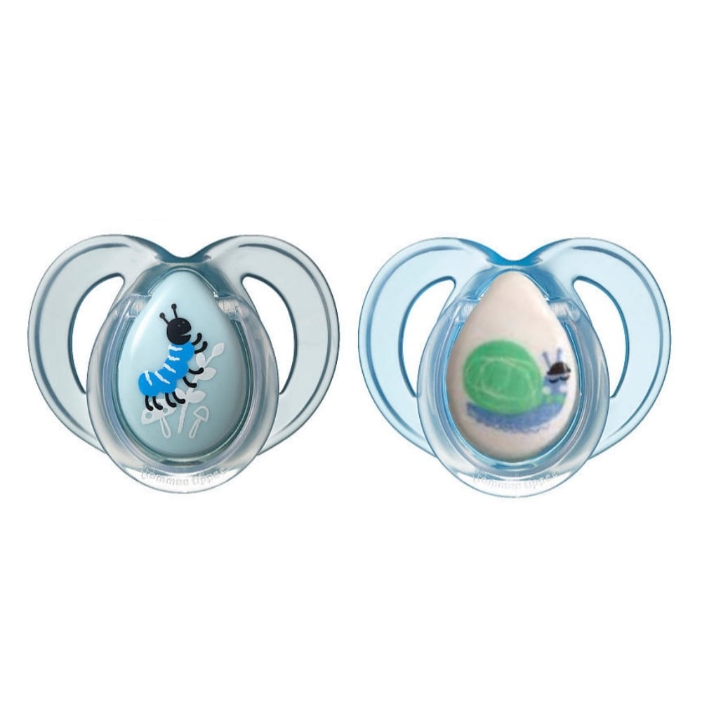 Tommee Tippee Everyday Pacifier 06 Months 2 Pack Blue Bugs