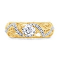 thumbnail image 2 of AFFY Round Cut White Cubic Zirconia Solitaire Engagement Ring In 14k Yellow Gold Over Sterling Silver Ring Size-13, 2 of 7