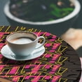 thumbnail image 2 of Ambesonne Poop Emoji Fitted Round Tablecloth, Fun Feels Shocked Poo, 36"- 40" Diameter, Pale Tan Hot Pink Mustard, 2 of 4