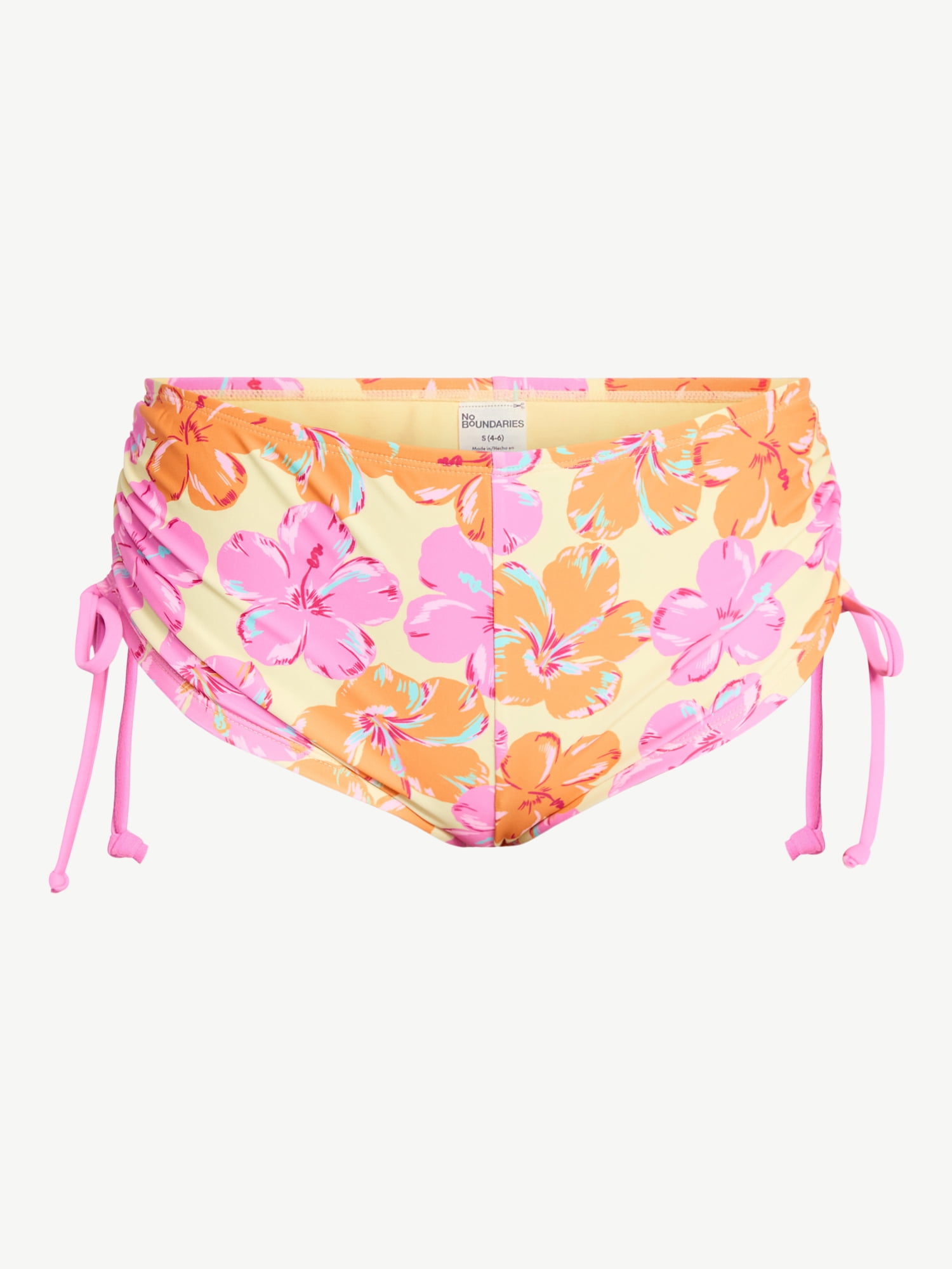 No Boundaries Hilo Hibiscus Bikini Boyshorts, Women's XXS-XXL