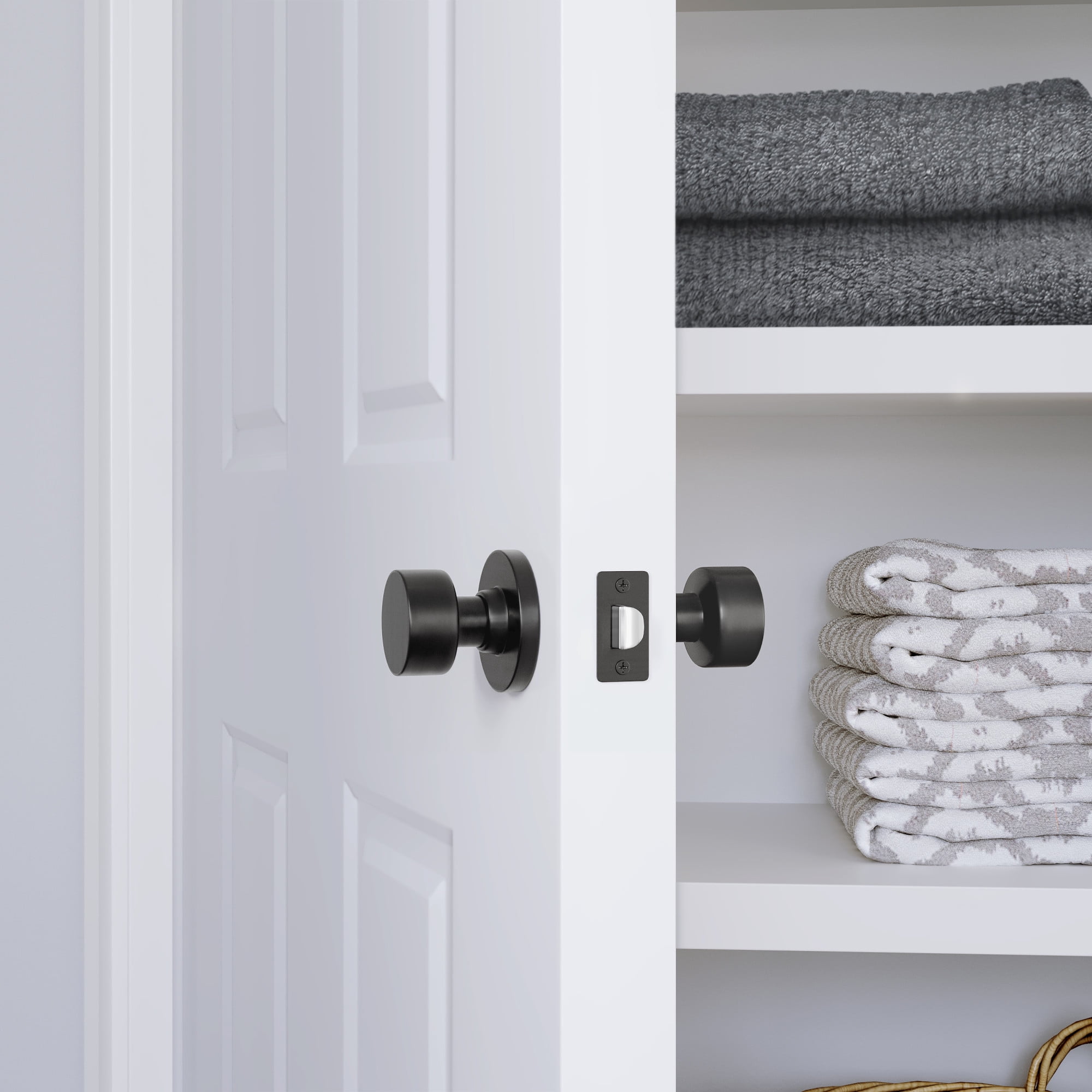 Miseno Mlk4080 Tuscora Shaker Passage Door Knob Set - Black