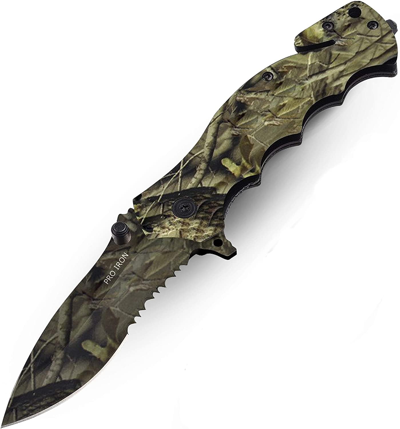 Pro Iron Folding Hunting KnivesWoods Men Camo