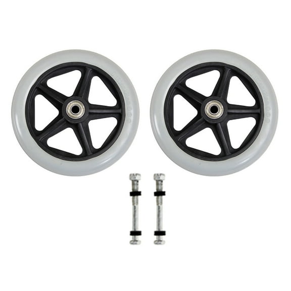 Tizuqe 2Pcs Wheelchair Universal Front Wheel Replacement Flexible Solid Tire Wheel