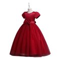 thumbnail image 3 of uukiA 4-10 Years Child Girl Bowknot Mesh Puffy 1/2 Zip Party Princess A-line Dress, 3 of 4