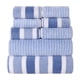 thumbnail image 2 of Juego de 8 Toallas de Terciopelo de Rayas Anchas, Toallitas de Baño Absorbentes, Juego de Toallitas para Adultos, 2 of 7