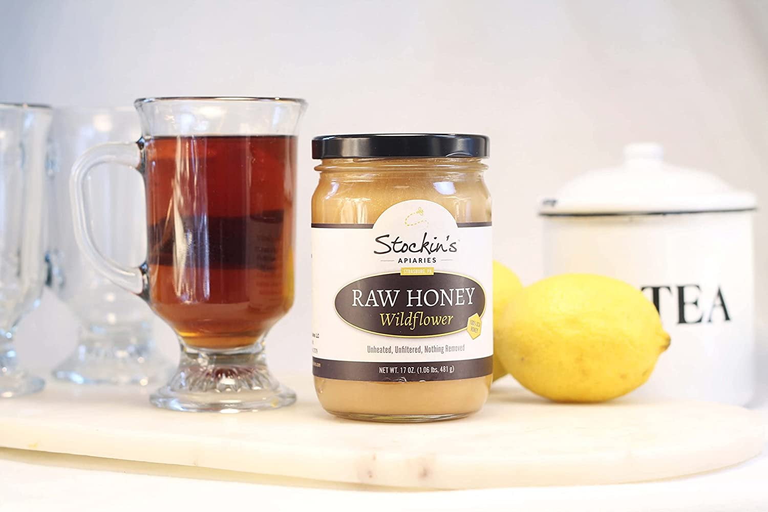 Stockin's Apiaries Raw Wildflower Honey, Unheated, Unfiltered, & Nutritious, 17 Oz., 17 Ounce Pack of 1