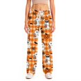 thumbnail image 4 of JULMCOMO Halloween Pajama Pants for Women Pumpkin Blood Ghost Print Drawstring Elastic Waist Trendy Pajamas Pants Fuuny Print Comfy Loose Pjs Yellow 3XL, 4 of 6