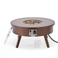 thumbnail image 6 of LeisureMod WBR-29-GL 20 x 29 x 29 in. Walbrooke Outdoor Patio Aluminum Round Fire Pit Side Table with Lid & Fire Glass, Brown, 6 of 14