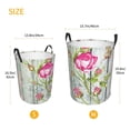 thumbnail image 3 of Picia Vintage Wood Background with Floral Large Laundry Basket, Waterproof, Freestanding Laundry Hamper, Collapsible Tall Clothes Hamper with Extended Handles-Medium, 3 of 8