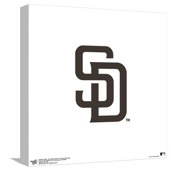 Gallery Pops MLB San Diego Padres - Primary Club Logo Canvas Wall Art, Unframed Version, 12" x 12"