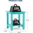 thumbnail image 3 of WINSOON Small Outside Adirondack Square Side Table,Double Layer - Aruba Blue, 3 of 7