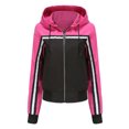thumbnail image 2 of WXLWZYWL Coats for Women Winter Womens Jacket Waterproof Long Sleeve Coat Drawstring Hooded Outwear Patchwork Jackets Hot Pink, 2 of 6