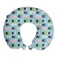 thumbnail image 1 of Geometric Travel Pillow Neck Rest, Abstract Colorful Repetition with Modernistic Motifs Graphic, Memory Foam Traveling Accessory Airplane and Car, 12", Pale Seafoam Multicolor, by Ambesonne, 1 of 2